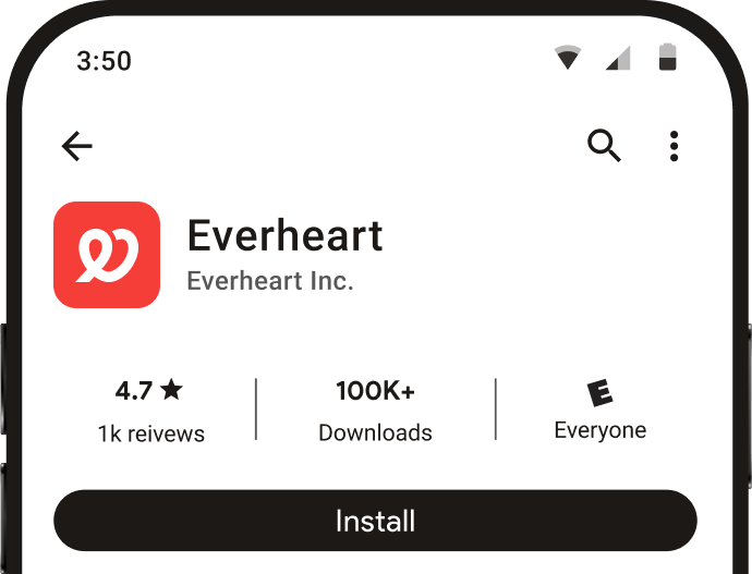 MyEverheart app on Android, Install screen